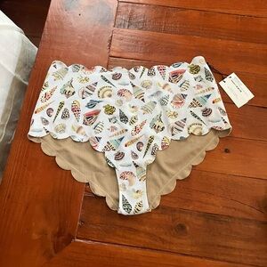Marysia scallop edge Santa Monica bikini bottom in white seashell Sz XXL. NWT
